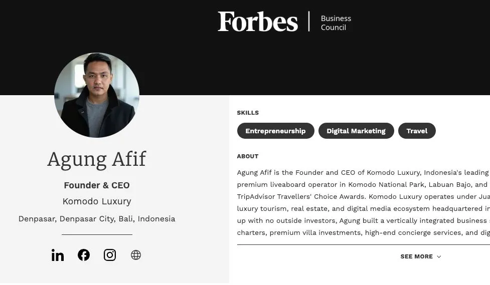 Agung Afif’s member profile on the Forbes Councils website